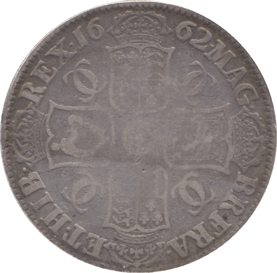 1662 CROWN ROSE BELOW BUST ( FINE )