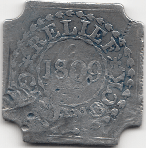 1809 GREENOK SCOTLAND PEWTER RELIEF TOKEN