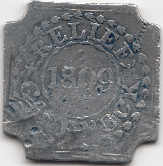 1809 GREENOK SCOTLAND PEWTER RELIEF TOKEN