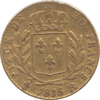 1815 GOLD FRANCE 20 FRANCS KING LOUIS XVIII LONDON MINT