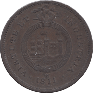 1811 PENNY TOKEN BRISTOL AND SOUTH WALES REF 327