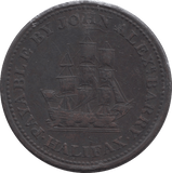 1815 HALFPENNY TOKEN HALIFAX JOHN ALEX BARRY REF 309