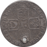 1708 SHILLING ( FINE ) HOLED