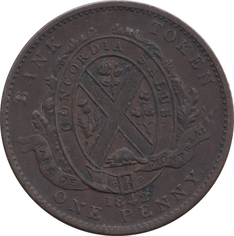 1842 PENNY TOKEN BANK OF MONTREAL REF 330 - Token - Cambridgeshire Coins