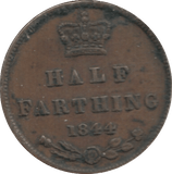 1844 HALF FARTHING ( GVF ) 2 - Half Farthing - Cambridgeshire Coins
