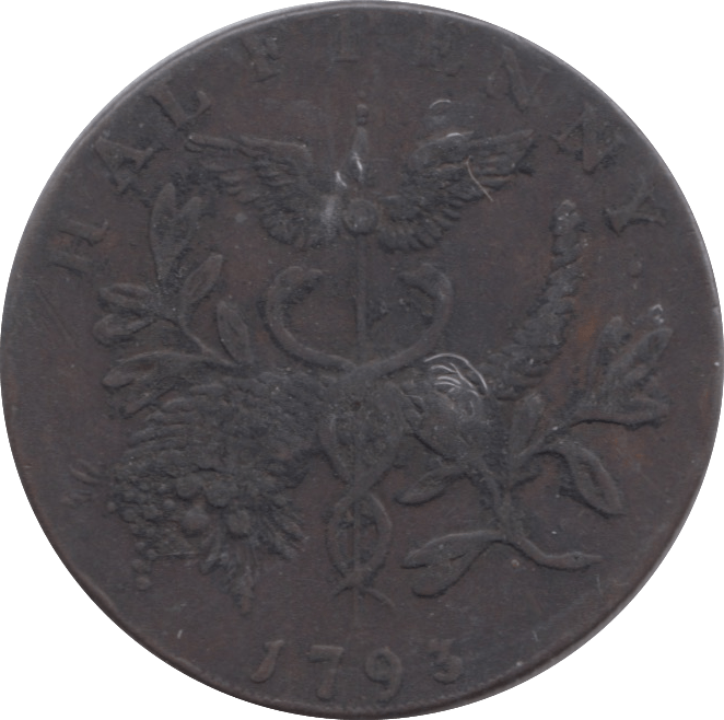 1793 HALFPENNY TOKEN SIR ISAAC NEWTON REF 315