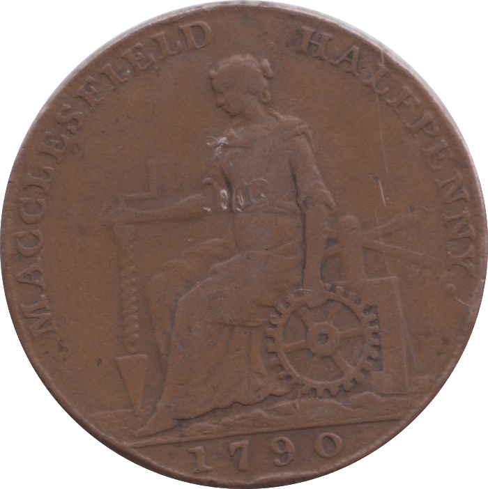 1790 HALFPENNY TOKEN MACCLESFIELD COPPER WORKS REF 318