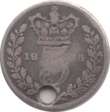 1835 THREEPENCE ( FAIR ) HOLED - Threepence - Cambridgeshire Coins