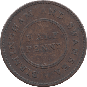 1811 HALFPENNY TOKEN BIRMINGHAM AND SWANSEA ROSE COPPER COMPANY REF 311