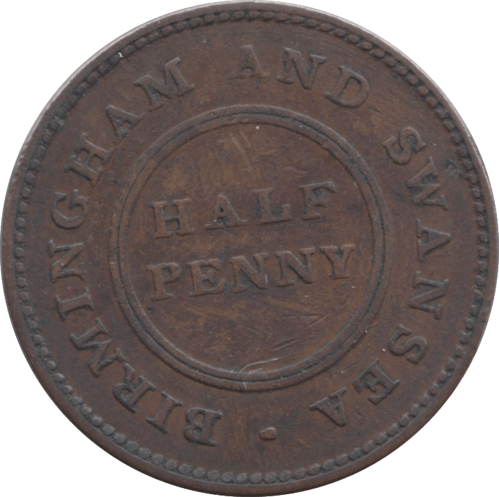 1811 HALFPENNY TOKEN BIRMINGHAM AND SWANSEA ROSE COPPER COMPANY REF 311