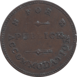 1830 HALFPENNY TOKEN PUBLICK ACCOMMODATION REF 319 - Token - Cambridgeshire Coins