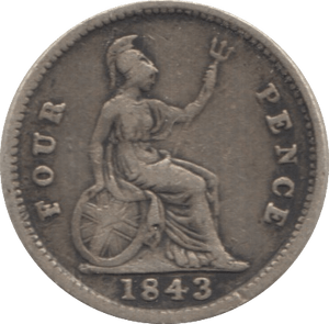 1843 FOURPENCE ( FINE ) 1 - Fourpence - Cambridgeshire Coins