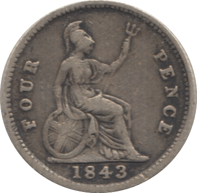 1843 FOURPENCE ( FINE ) 1 - Fourpence - Cambridgeshire Coins