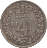1835 MAUNDY FOURPENCE ( GVF ) 2 - MAUNDY COINS - Cambridgeshire Coins