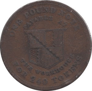 1813 PENNY TOKEN BIRMINGHAM WORKHOUSE REF 332