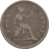 1836 FOURPENCE ( FAIR ) 4 - Fourpence - Cambridgeshire Coins
