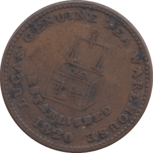 1820 FARTHING TOKEN LUCAS TEA WAREHOUSE REF 333