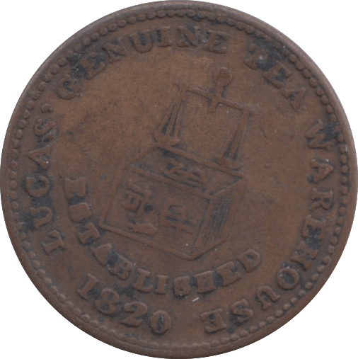 1820 FARTHING TOKEN LUCAS TEA WAREHOUSE REF 333