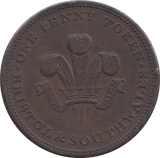 1811 PENNY TOKEN BRISTOL AND SOUTH WALES REF 327