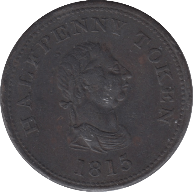 1815 HALFPENNY TOKEN HALIFAX JOHN ALEX BARRY REF 309