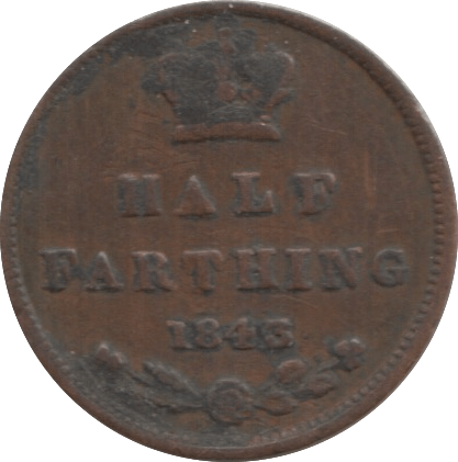 1843 HALF FARTHING ( FINE ) 1 - Half Farthing - Cambridgeshire Coins