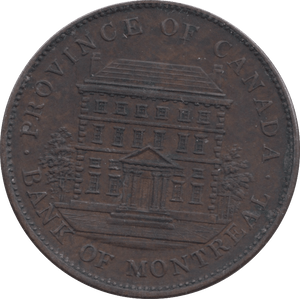 1842 PENNY TOKEN BANK OF MONTREAL REF 330 - Token - Cambridgeshire Coins