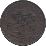 1842 PENNY TOKEN BANK OF MONTREAL REF 330 - Token - Cambridgeshire Coins