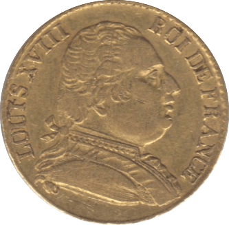 1815 GOLD FRANCE 20 FRANCS KING LOUIS XVIII LONDON MINT