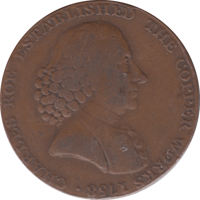1790 HALFPENNY TOKEN MACCLESFIELD COPPER WORKS REF 318