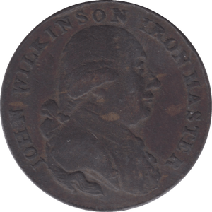 1793 HALFPENNY TOKEN JOHN WILKINSON MASTER REF 314