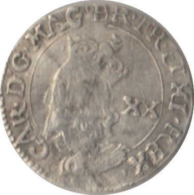 1625-1649 RARE SILVER SCOTTISH HAMMERED TWENTY PENCE CHARLES 1ST ( REF 126 )