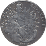 1770 SILVER THALER BAVARIA MAXIMILLIAN III JOSEPH MADONNA AND CHILD