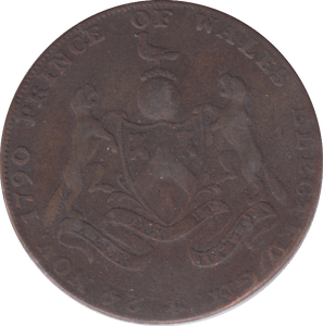 1790 HALFPENNY TOKEN PRINCE OF WALES ELECTED REF 321