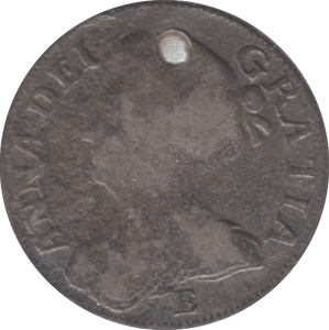 1708 SHILLING ( FINE ) HOLED