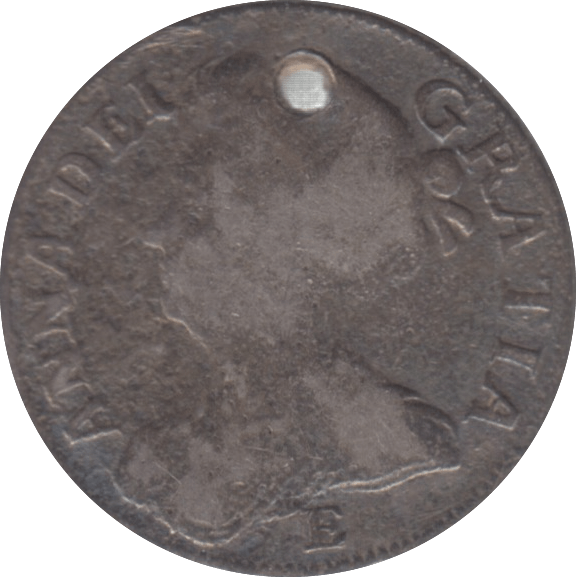 1708 SHILLING ( FINE ) HOLED