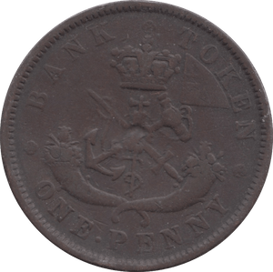 1850 PENNY TOKEN BANK OF UPPER CANADA REF 329 - Token - Cambridgeshire Coins