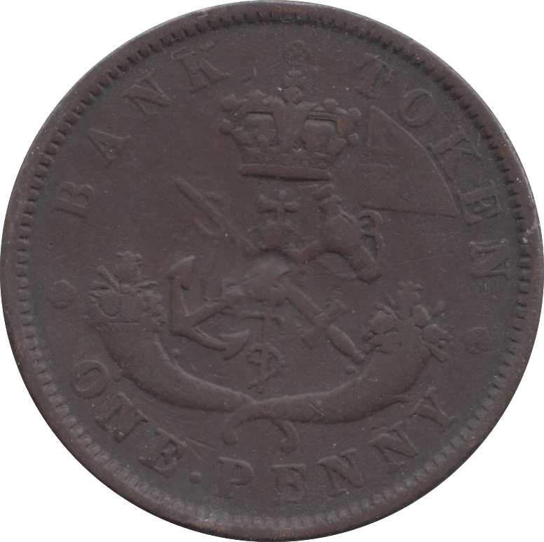 1850 PENNY TOKEN BANK OF UPPER CANADA REF 329 - Token - Cambridgeshire Coins