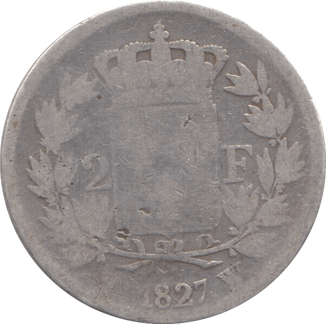 1827 SILVER 2 FRANCS FRANCE - SILVER WORLD COINS - Cambridgeshire Coins