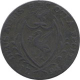 1794 HALFPENNY TOKEN LANCASHIRE LIVERPOOL SHIP SHIELD OF ARMS DH60 ( REF 85 )