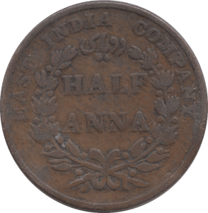 1835 HALF ANNA INDIA - WORLD COINS - Cambridgeshire Coins