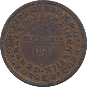 1835 CORK UNOFFICIAL FARTHING TOKEN ( REF 263 ) - Token - Cambridgeshire Coins