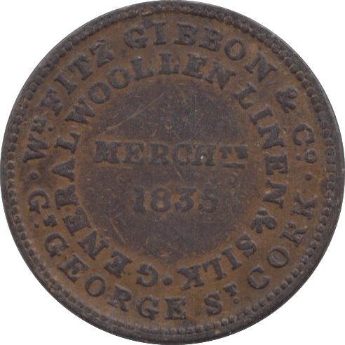 1835 CORK UNOFFICIAL FARTHING TOKEN ( REF 263 ) - Token - Cambridgeshire Coins