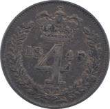 1845 MAUNDY FOURPENCE ( GVF ) - Maundy Coins - Cambridgeshire Coins