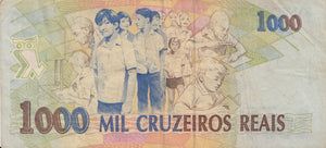 1000 CRUZEIROS REAIS BANCO CENTRAL DO BRASIL BRAZIL BANKNOTE REF 431