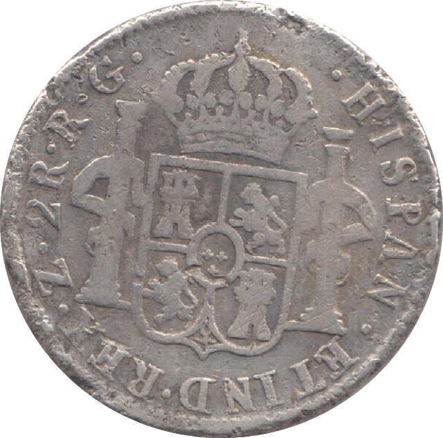 1821 SILVER MEXICO 2 ROULES