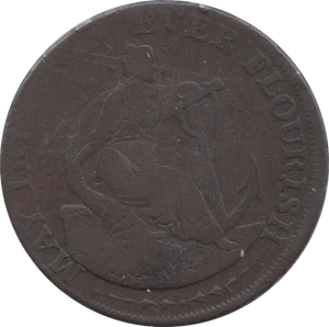 1795 HALFPENNY TOKEN DUBLIN FEMALE WITH ANCHOR STOVE DH352B ( REF 196 )