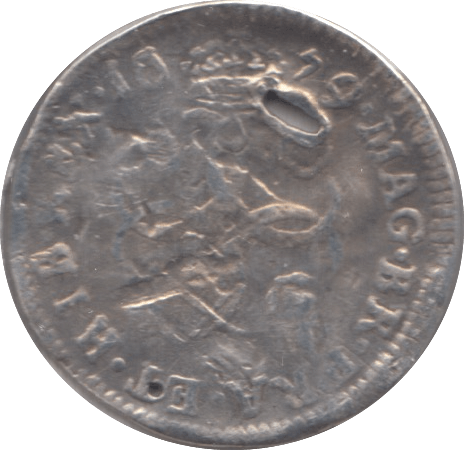 1679 MAUNDY FOURPENCE ( FAIR ) HOLED