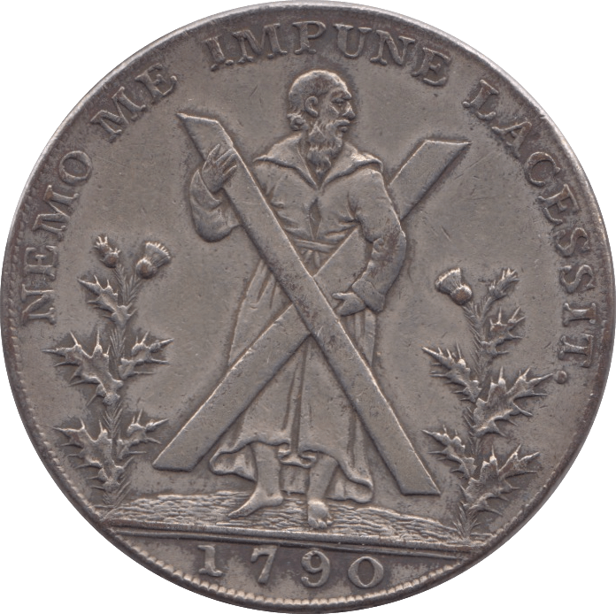 1790 HALFPENNY TOKEN LOTHIAN EDINBURGH ARMS ST ANDREWS CROSS HUTCHINSON DH23 ( VF ) ( REF 240 )