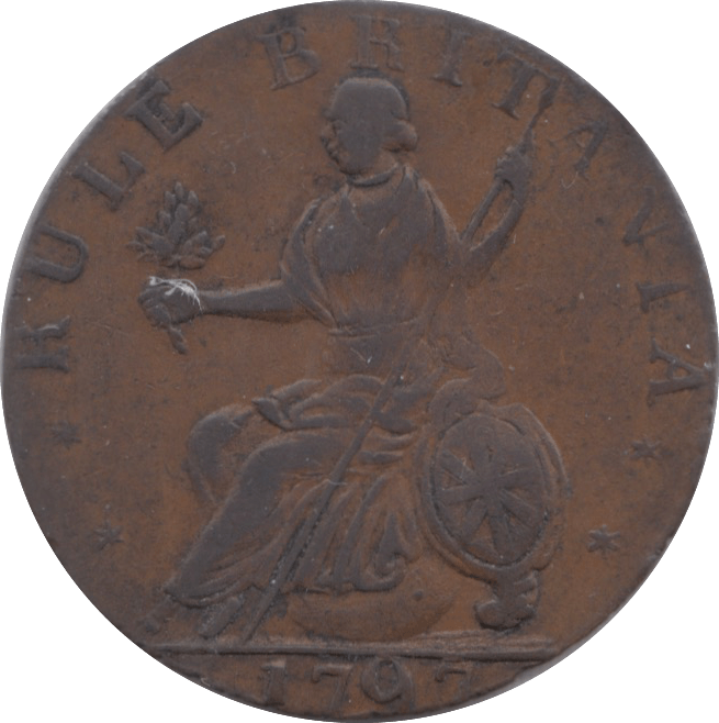 1797 HALFPENNY TOKEN HAMPSHIRE ADMIRAL HOWE BRITANNIA JOHN STRIDE ( REF 230 )