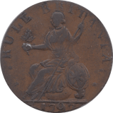 1797 HALFPENNY TOKEN HAMPSHIRE ADMIRAL HOWE BRITANNIA JOHN STRIDE ( REF 230 )